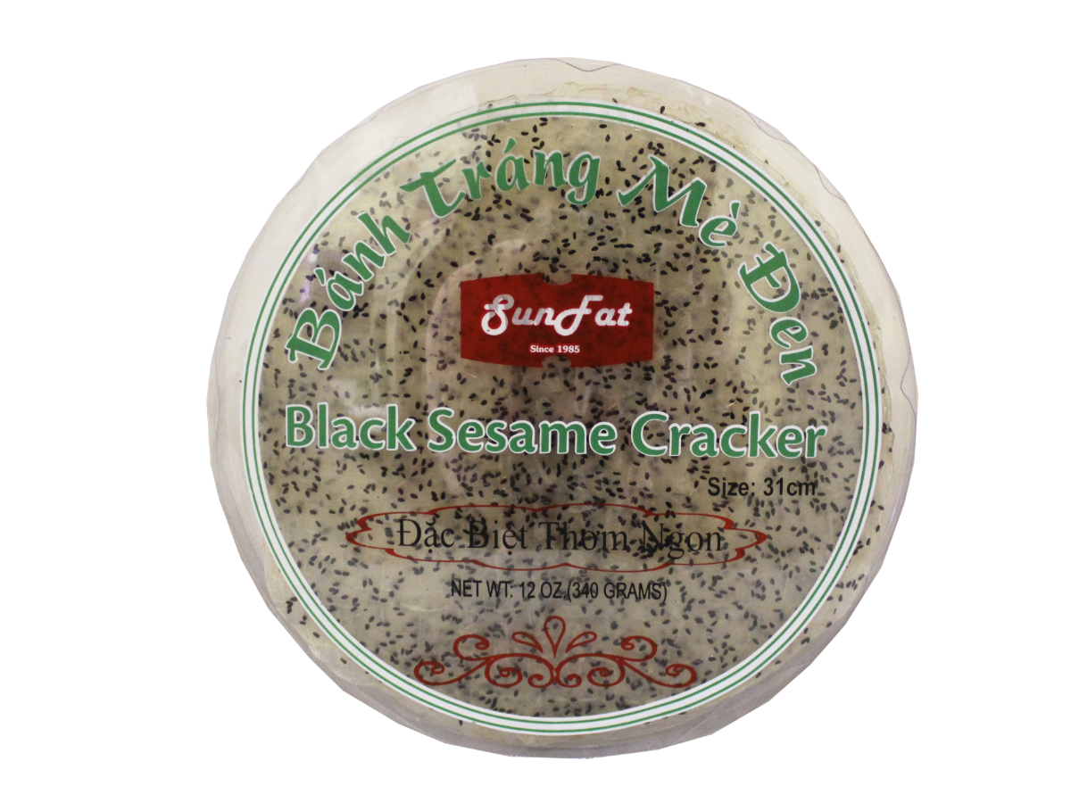 10185 - SF BLACK SESAME CRACKER (BANH TRANG ME DEN) 31cmx44x12oz