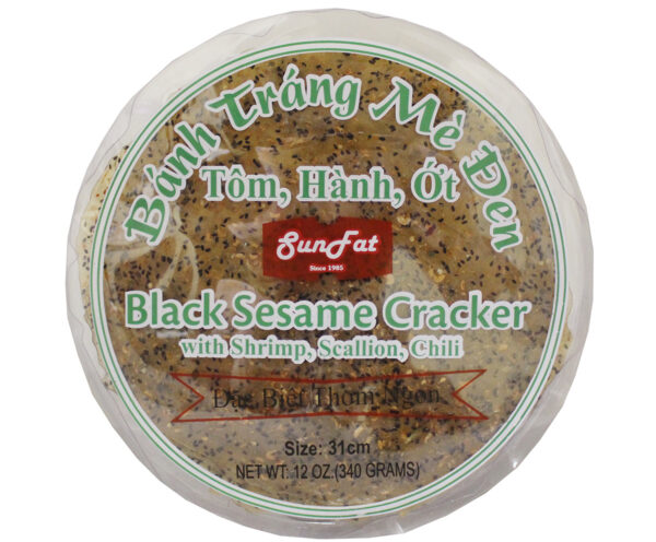 SF Black Sesame Cracker W. Shrimp, Scallion, Chili 31Cmx44x12Oz