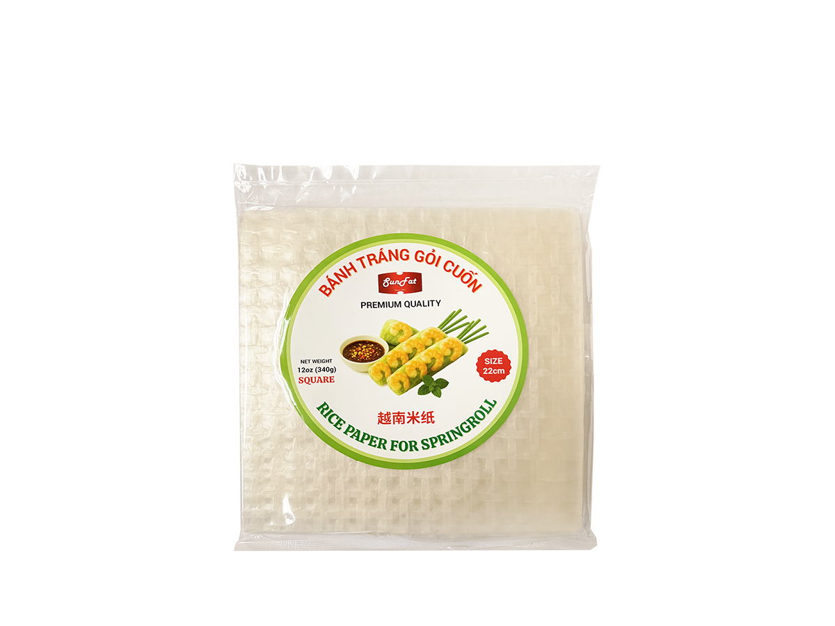 10625 - SF SQUARE RICE PAPER 22cmx44x12oz (8938560183371)