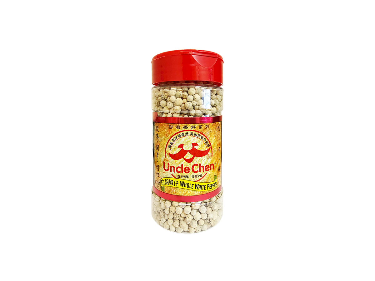 51507 - UNCLE CHEN WHITE PEPPER (WHOLE) 24x5oz (717385310043)
