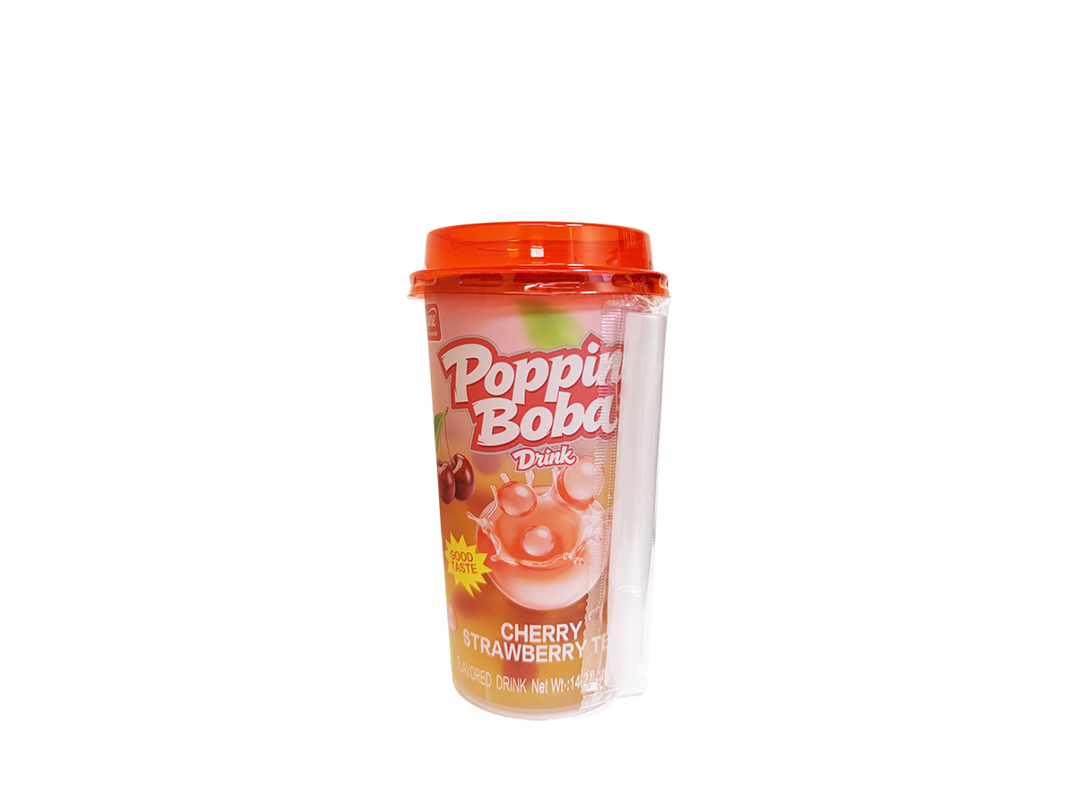 61065 - FORTUNE POPPING BOBA DRINK (CHERRY STRAWBERRY) 15x420ml (FQB001) (6978186302994)