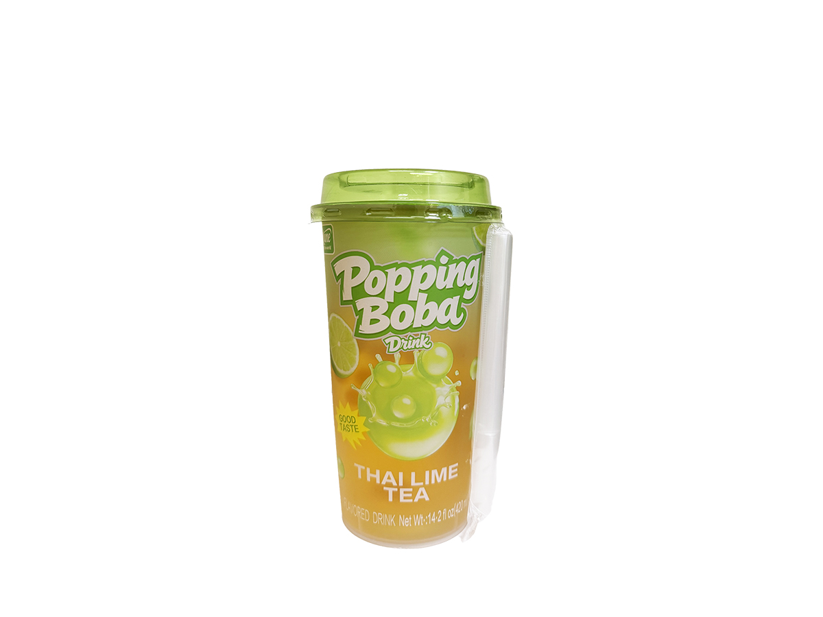 61066 - FORTUNE POPPING BOBA DRINK (THAI LIME TEA) 15x420ml (FQB002) (6978186303007)