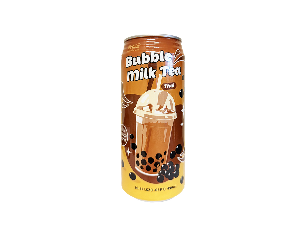 61073 - FORTUNE (THAI TEA) BUBBLE MILK TEA 24x490ml (FDX004) (6978186302000)