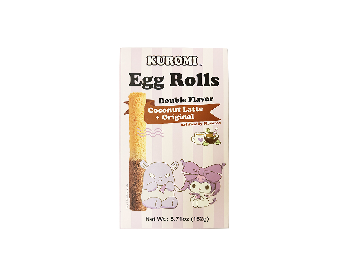 72141 - KUROMI DOUBLE FLAVOR EGGROLL (COCONUT &amp; ORIG) 3x8x5