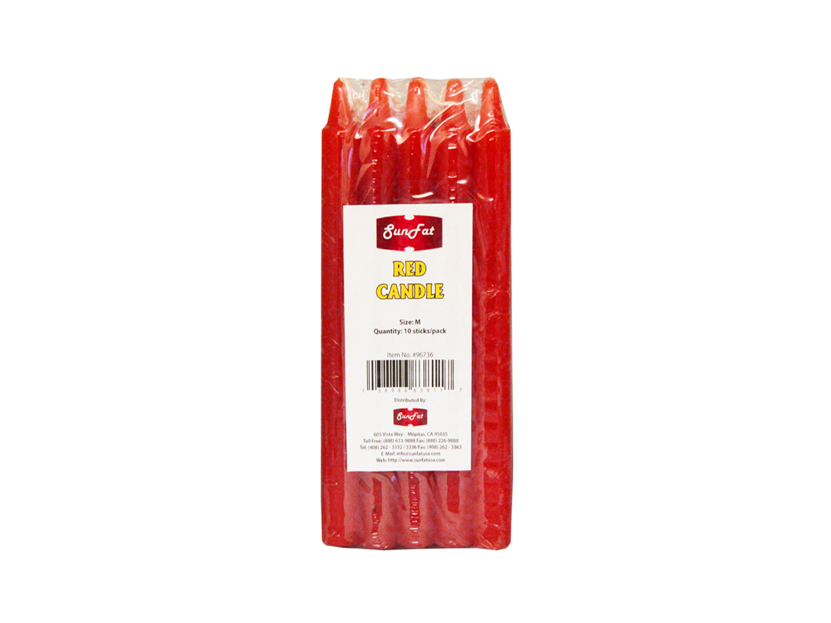 96736 - RED CANDLE [M] 10 STICK x 50 PACK
