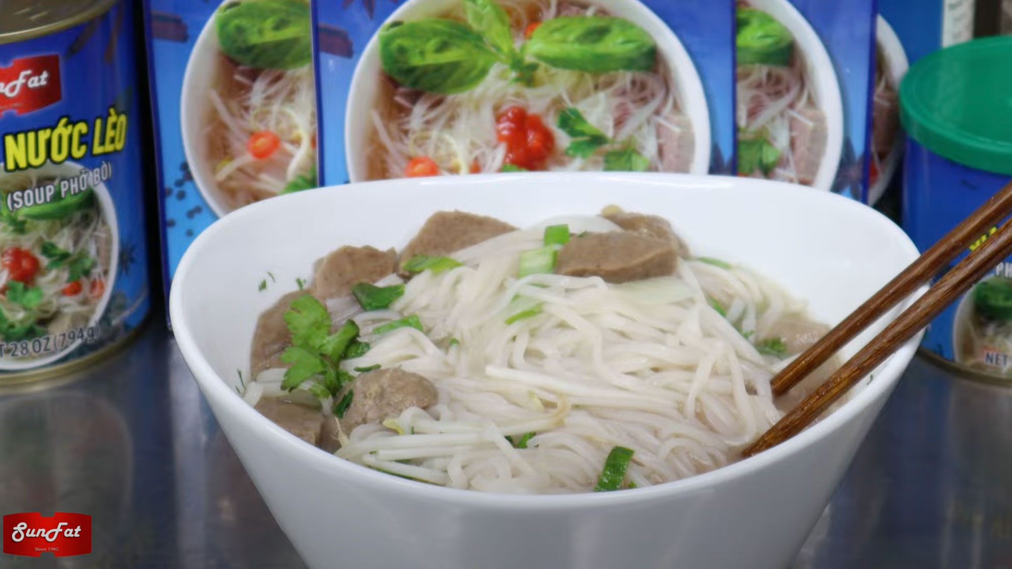 How to make pho with Sunfat's ready to use Pho Beef Broth